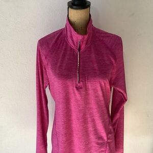 Champion Women's Pink Quarter-Zip Top, Duo Dry
